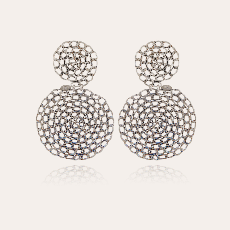 Onde Gourmette earrings silver Brass covered with genuine silver -  Creations for Women Jewellery - Création Gas Bijoux