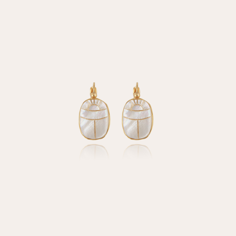 Scaramouche earrings gold - White Mother-of-pearl