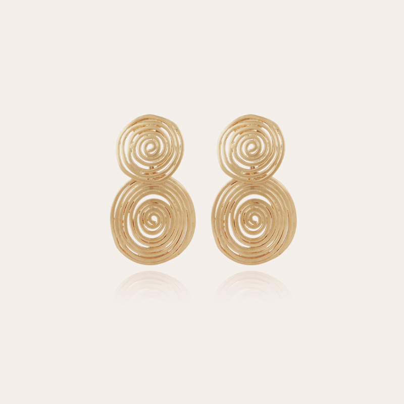 Wave earrings small size gold