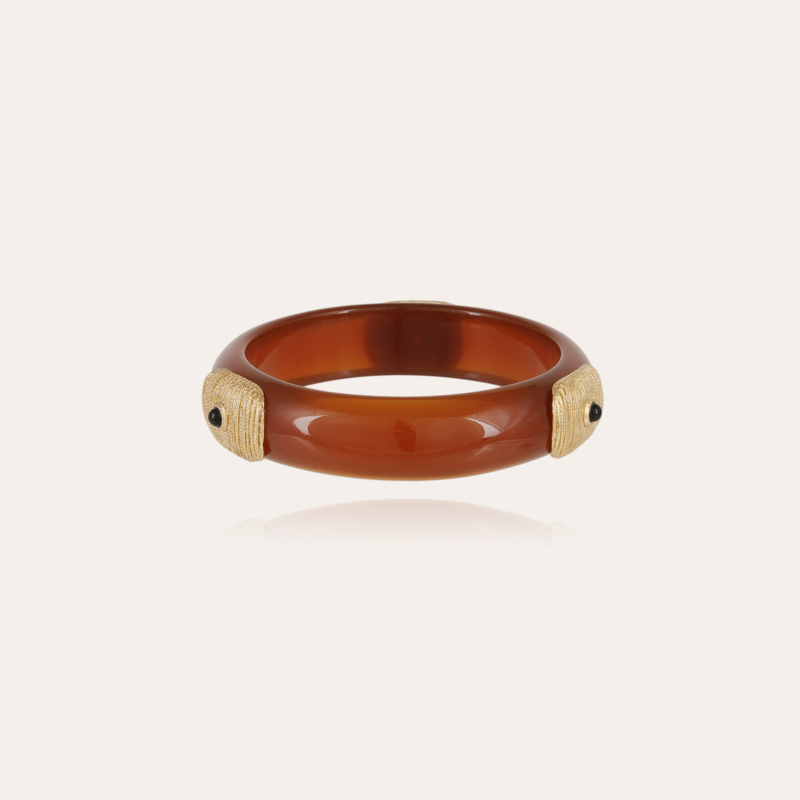 Meknes bracelet acetate gold - Brown