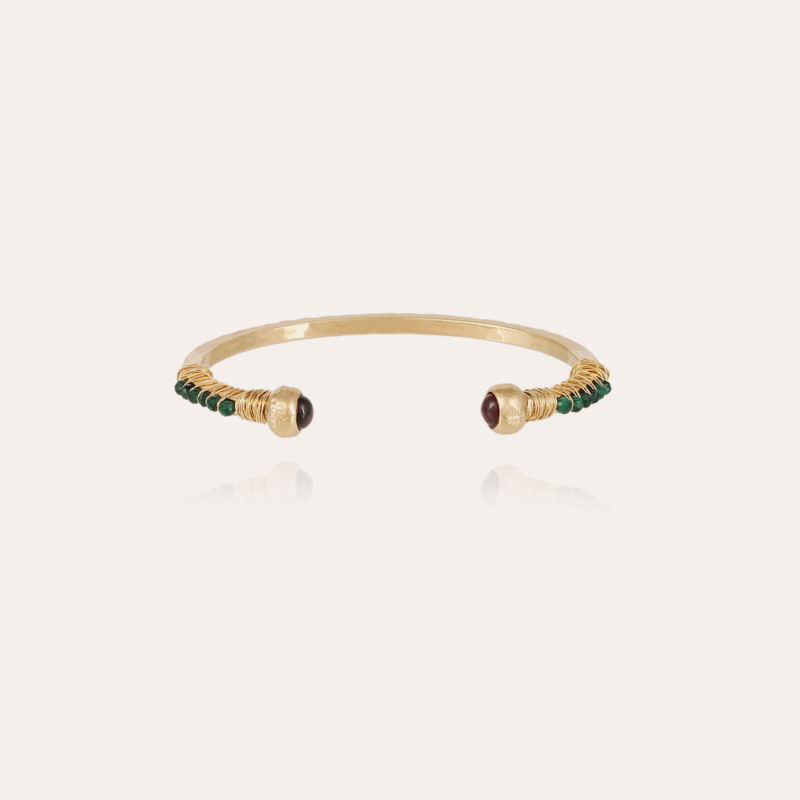 Sari Bis beads bracelet gold - Malachite
