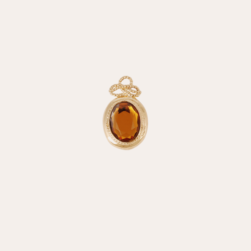 Oval stone charms Constantine gold - Citrine