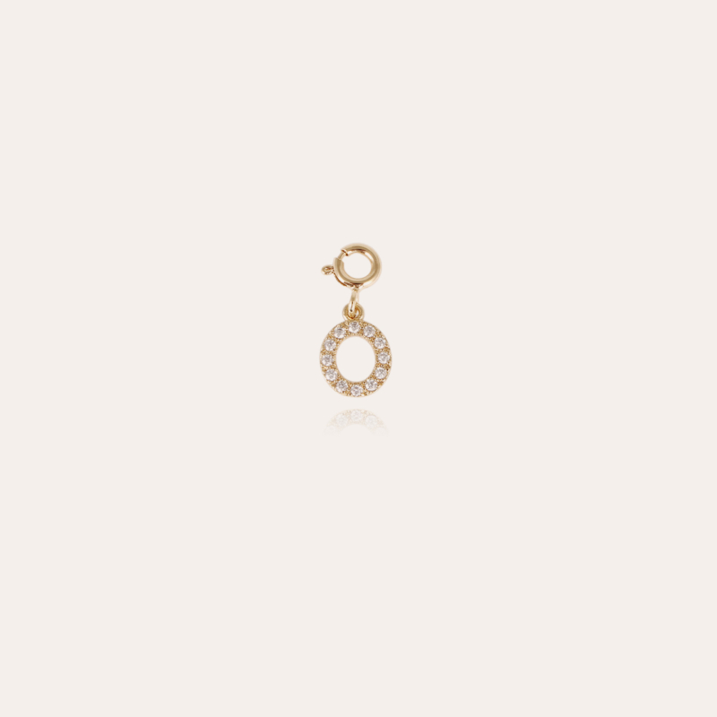 Lettre O charms strass gold