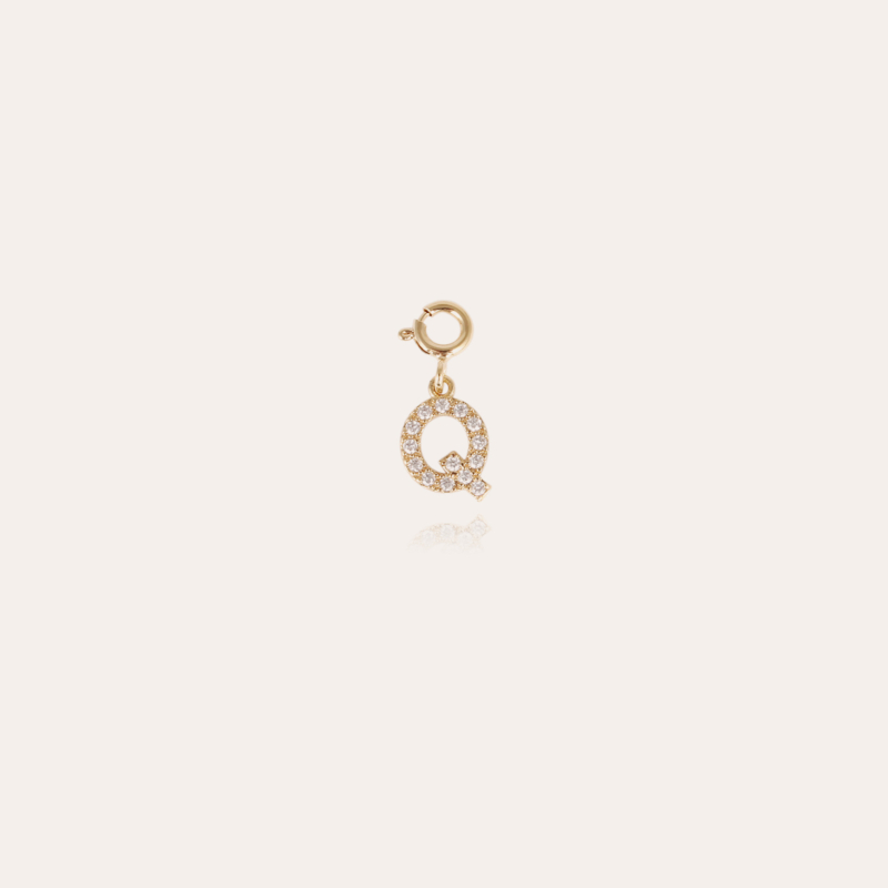 Lettre Q charms strass gold
