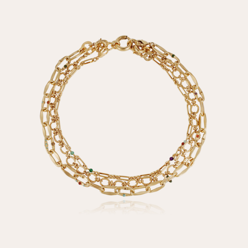 Kamae 3 rows necklace gold