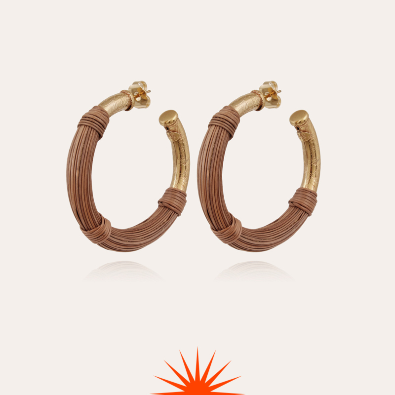 Maoro earrings small size gold - Wicker - 55 years collection
