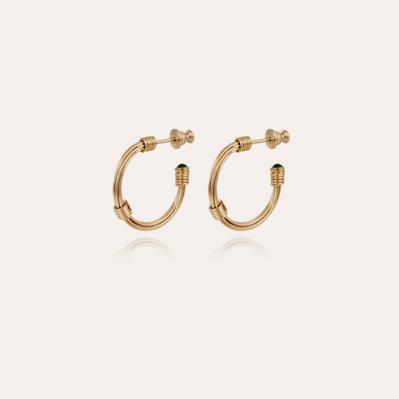 Ariane cabochons hoop earrings mini gold