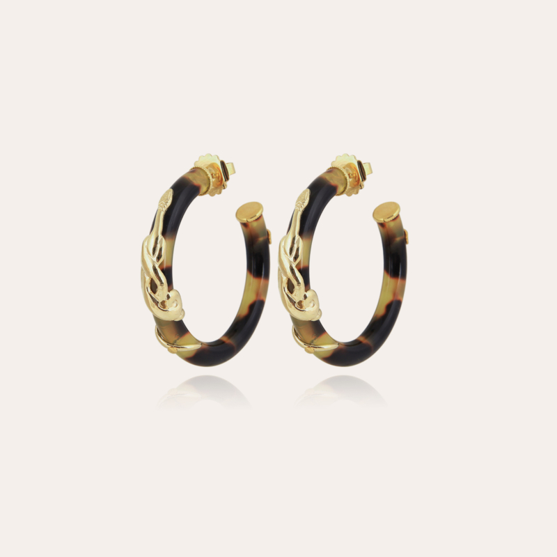 Cobra earrings acetate gold - Tortoise