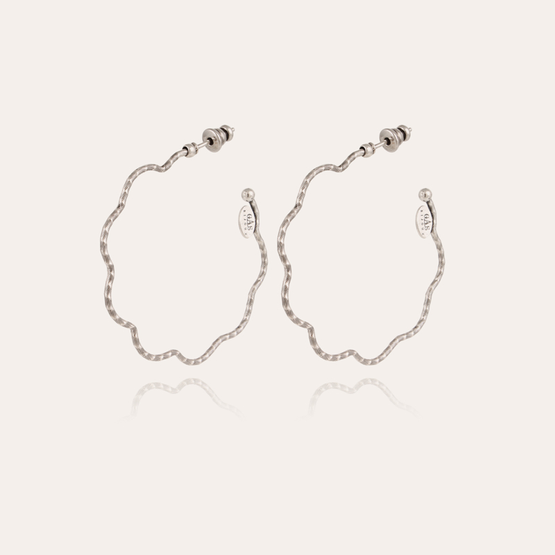 Florette hoop earrings small size silver