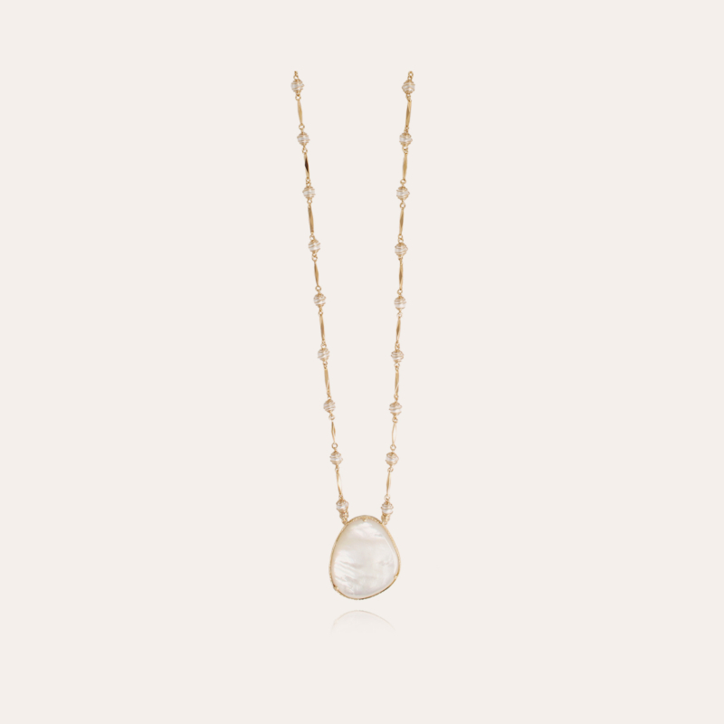 Perla Gipsea long necklace gold - White Mother-of-pearl