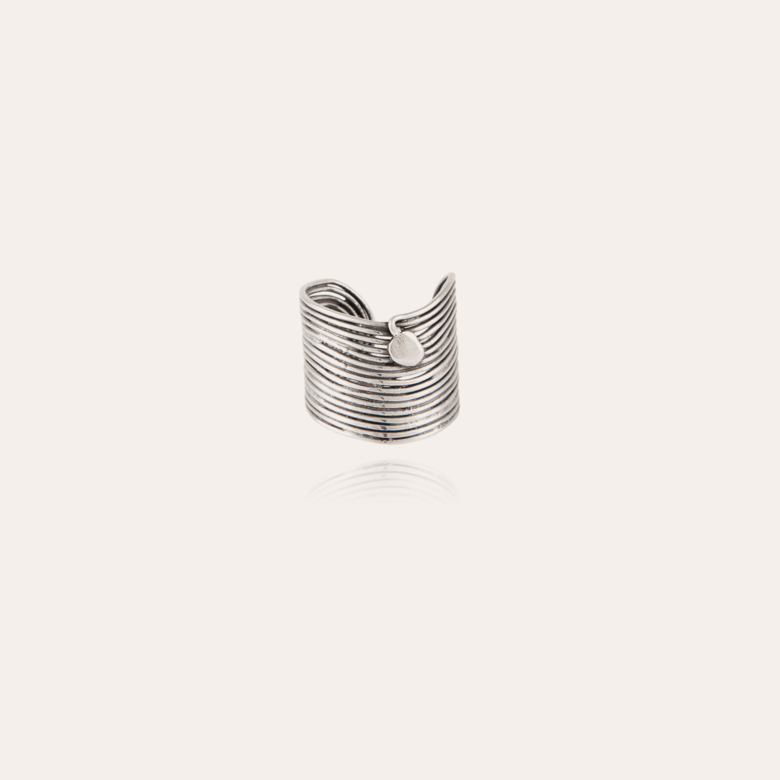 Wave ring silver Brass covered with genuine silver - Women Jewellery -  Création Gas Bijoux