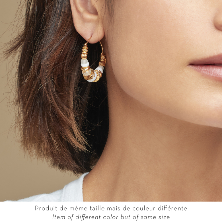 Boucles d'oreilles créoles Aloha strass mini dorées Métal doré à l'or fin -  Bijoux Créations femme - Création Gas Bijoux