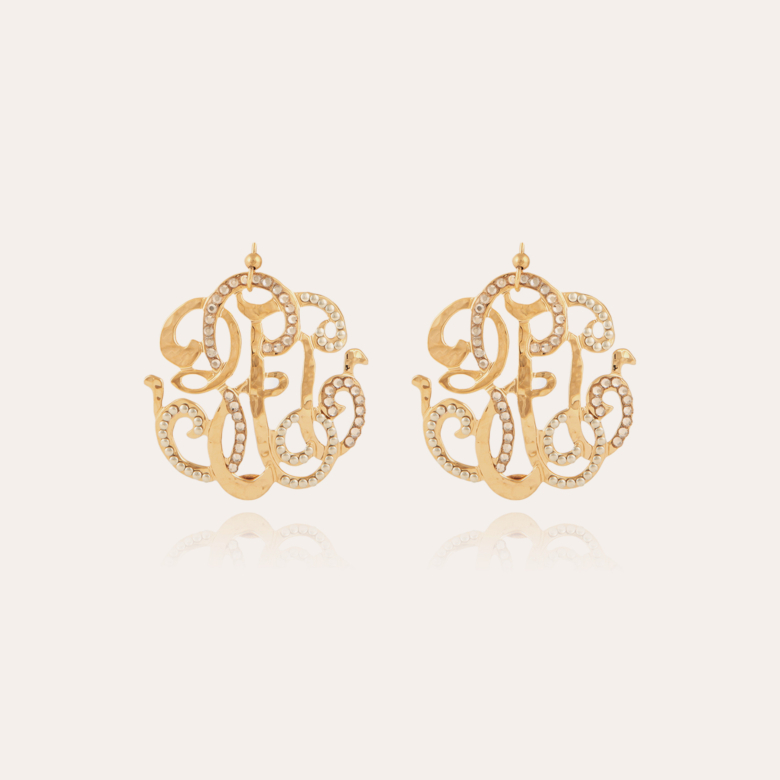 Arabesque earrings large size gold Gold plated - Creations for Women  Jewellery - Création Gas Bijoux