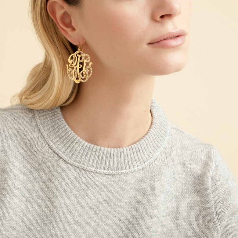 Boucles d'oreilles Arabesque grand modèle dorées Métal doré à l'or fin -  Bijoux Femme - Création Gas Bijoux