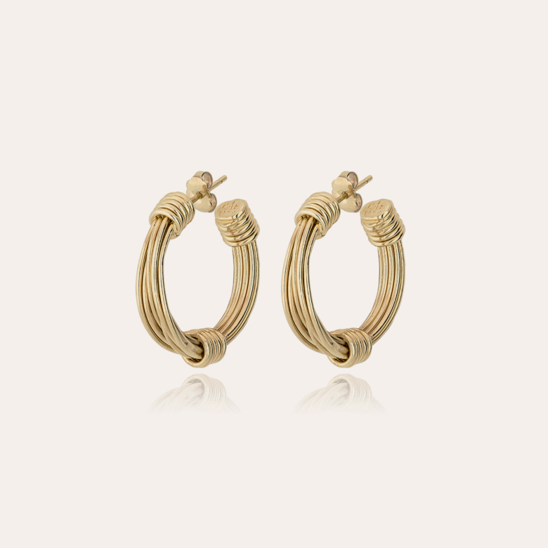 Boucles d'oreilles créoles Ariane petit modèle dorées Métal doré à l'or fin  - Bijoux Femme - Création Gas Bijoux