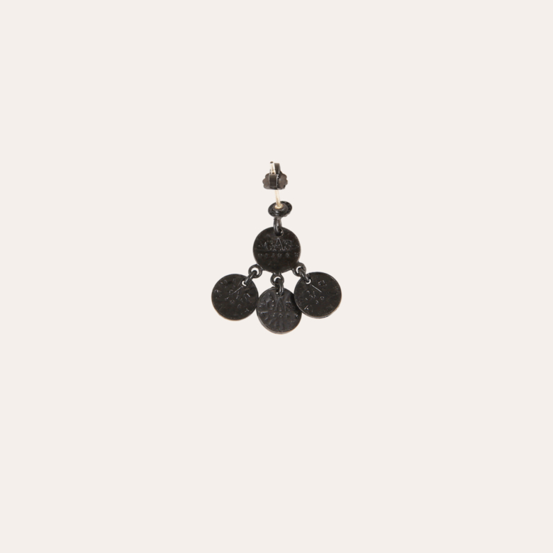 Boucles d'oreilles Arlequin noir Métal noir - Bijoux Femme - Création Gas  Bijoux