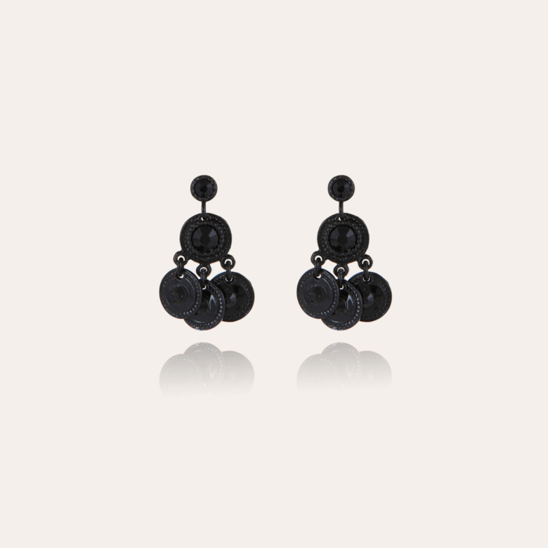 Boucles d'oreilles Arlequin noir Métal noir - Bijoux Créations femme -  Création Gas Bijoux