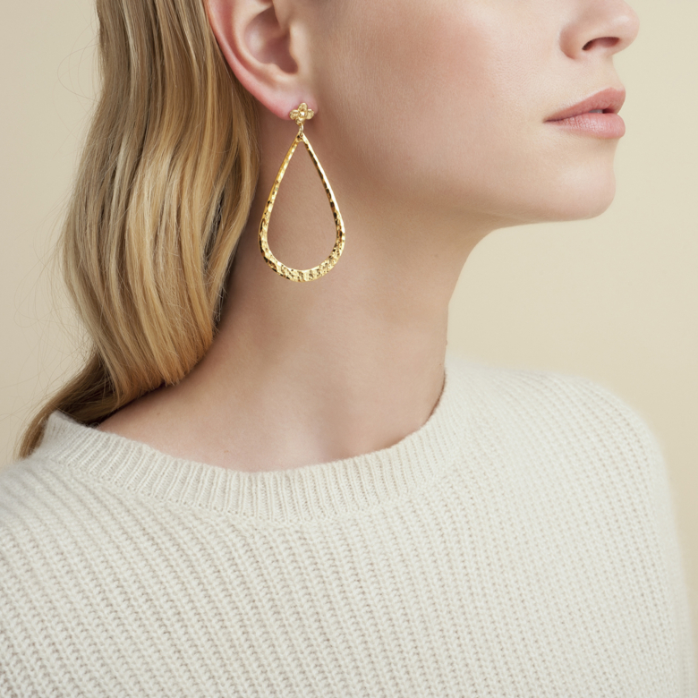 Boucles d'oreilles Bibi mini dorées Métal doré à l'or fin - Bijoux  Créations femme - Création Gas Bijoux