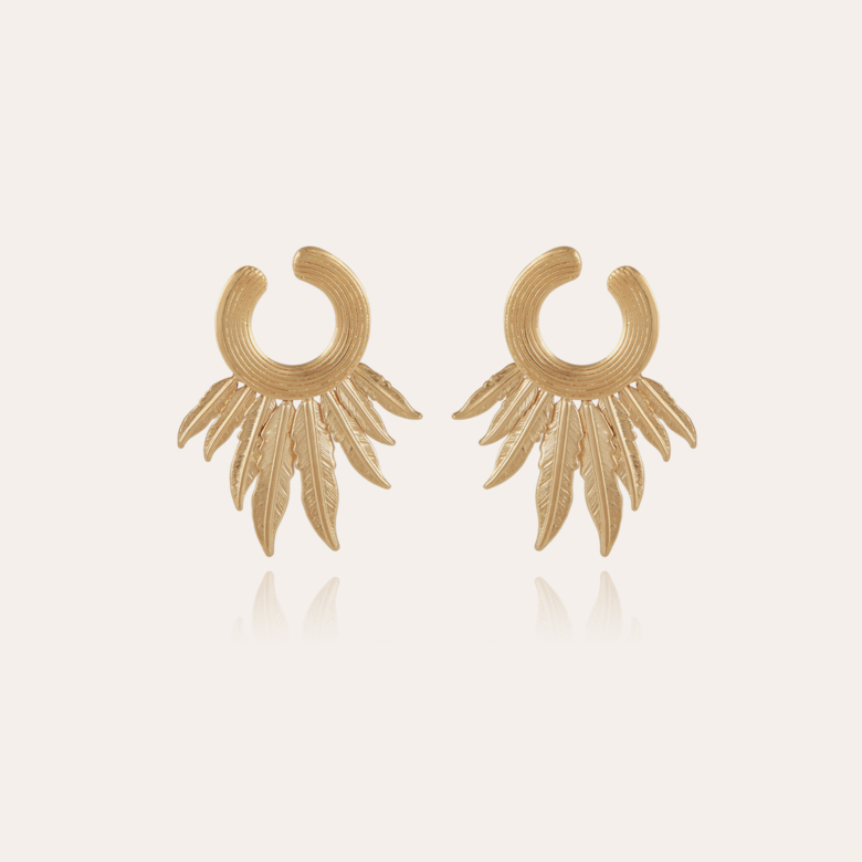 Boucles d'oreilles Caracara dorées Métal doré à l'or fin - Bijoux Femme -  Création Gas Bijoux