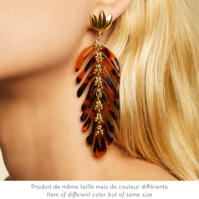Boucles d'oreilles Cavallo acétate dorées - Ivoire Métal doré à l'or fin -  Bijoux Créations femme - Création Gas Bijoux