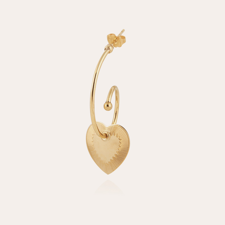 Boucles d'oreilles Céline Love mini dorées Métal doré à l'or fin - Bijoux  Créations femme - Création Gas Bijoux