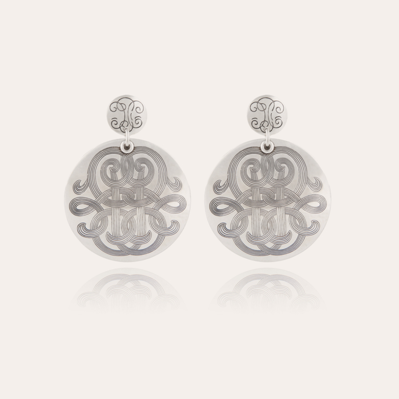 Diva earrings large size silver Brass covered with genuine silver -  Creations for Women Jewellery - Création Gas Bijoux