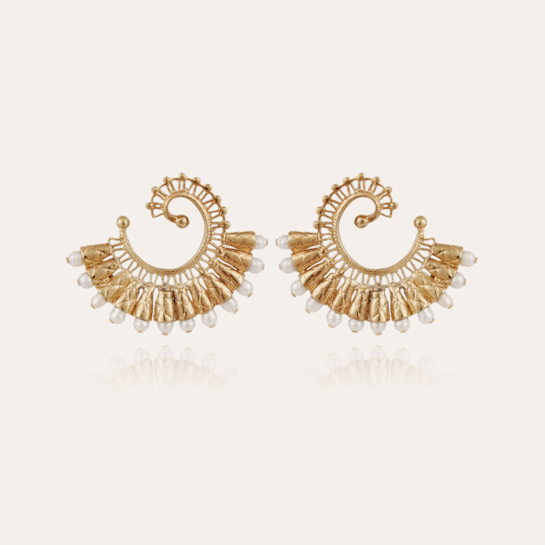 Boucles d'oreilles Epique Bis dorées Métal doré à l'or fin - Bijoux  Créations femme - Création Gas Bijoux