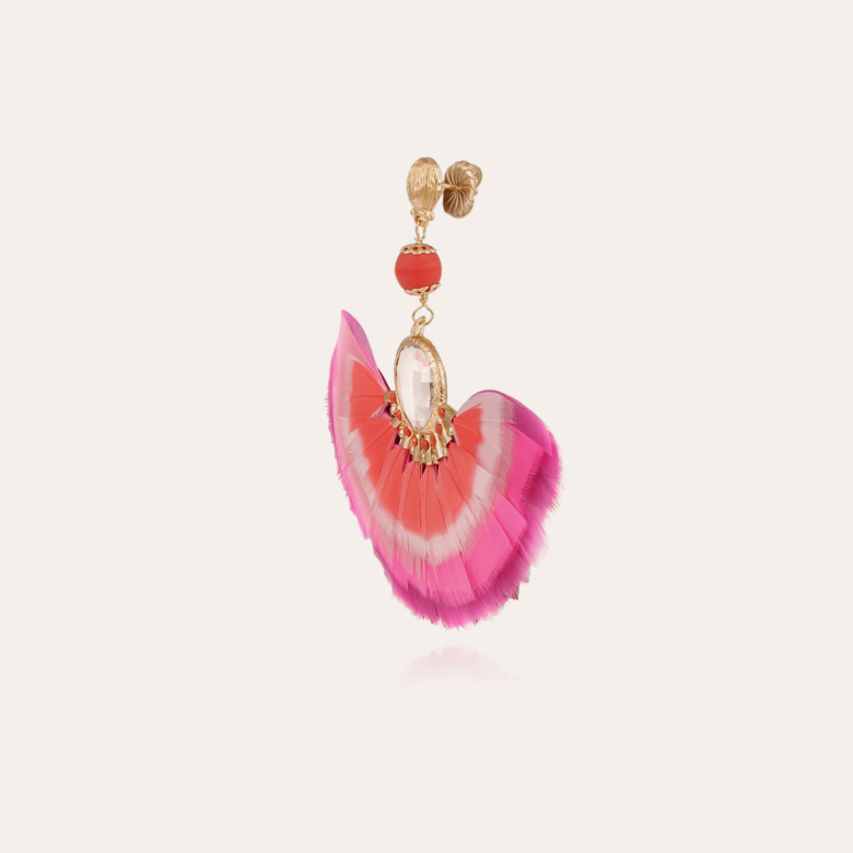 Boucles d'oreilles Serti Gaia dorées - Cristal Métal doré à l'or fin -  Bijoux Créations femme - Création Gas Bijoux