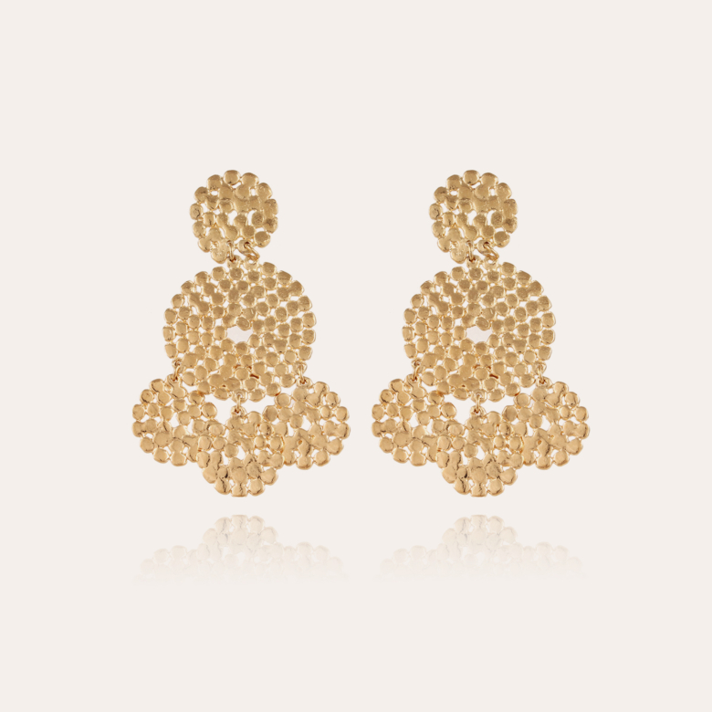 Boucles d'oreilles Lucky Sequin petit modèle dorées Métal doré à l'or fin -  Bijoux Créations femme - Création Gas Bijoux