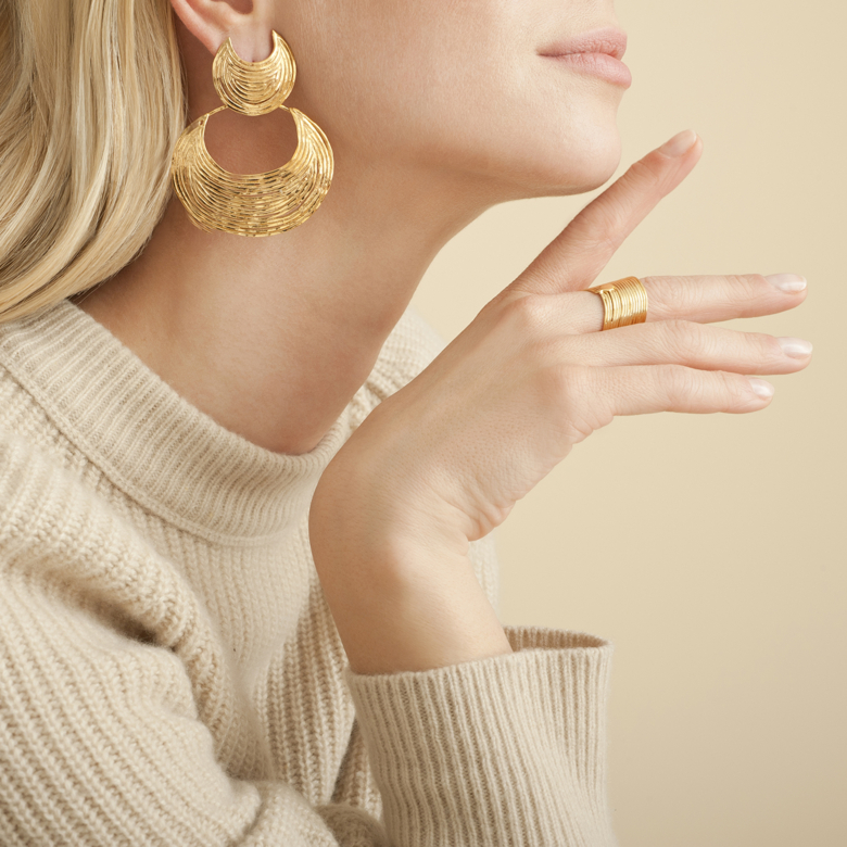 Luna Wave earrings gold Gold plated - Creations for Women Jewellery -  Création Gas Bijoux