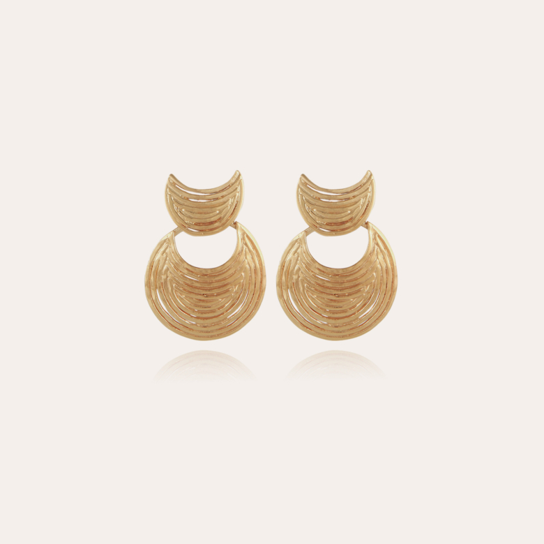 Boucles d'oreilles Luna Wave mini dorées Métal doré à l'or fin - Bijoux  Créations femme - Création Gas Bijoux
