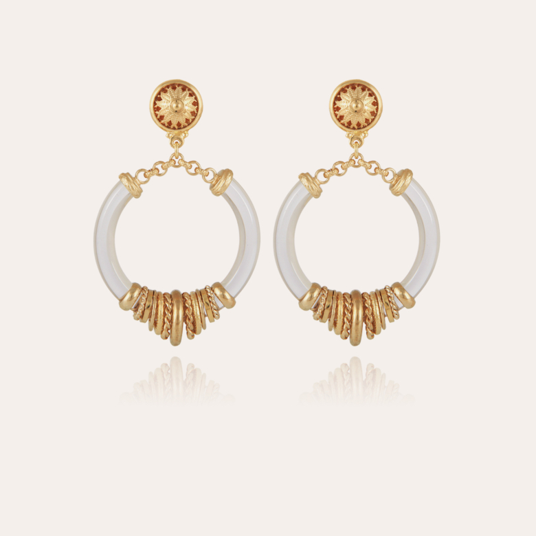 Boucles d'oreilles Mariza petit modèle acétate dorées - Transparent Métal  doré à l'or fin - Bijoux Créations femme - Création Gas Bijoux