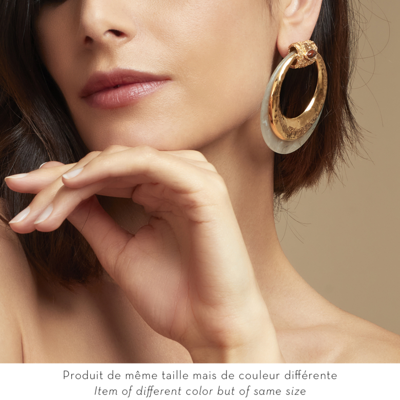 Boucles d'oreilles Meknes acétate dorées - Écaille Métal doré à l'or fin -  Bijoux Créations femme - Création Gas Bijoux