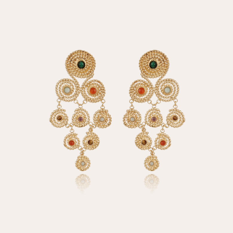 Boucles d'oreilles Mistral dorées Métal doré à l'or fin - Bijoux Femme -  Création Gas Bijoux