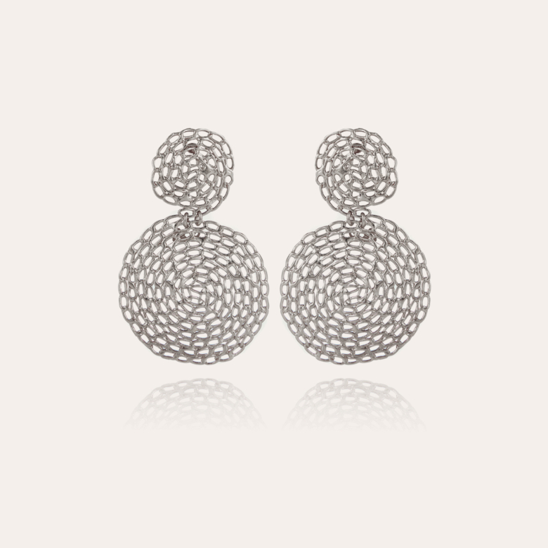 Onde Gourmette earrings small size silver Brass covered with genuine silver  - Creations for Women Jewellery - Création Gas Bijoux