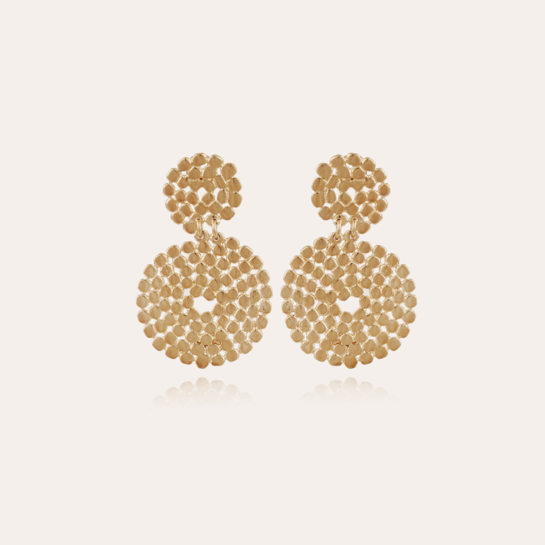 Boucles d'oreilles Onde Lucky mini dorées Métal doré à l'or fin - Bijoux  Créations femme - Création Gas Bijoux