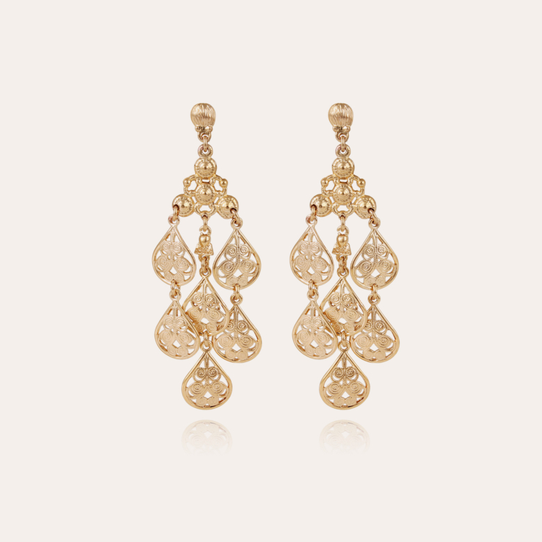 Orferia earrings small size gold Gold plated - Creations for Women  Jewellery - Création Gas Bijoux