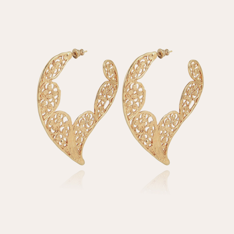 Boucles d'oreilles Paule dorées Métal doré à l'or fin - Bijoux Créations  femme - Création Gas Bijoux