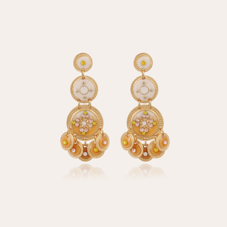 Boucles d'oreilles Sequin trois rangs dorées - Bijoux Créations femme -  Création Gas Bijoux