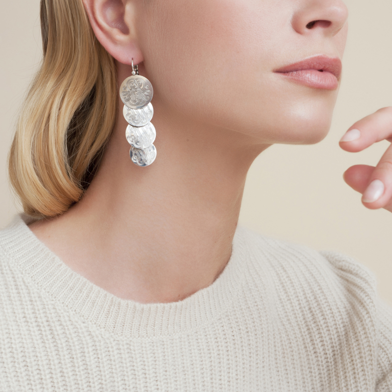 Very Diva quadruple earrings small size silver