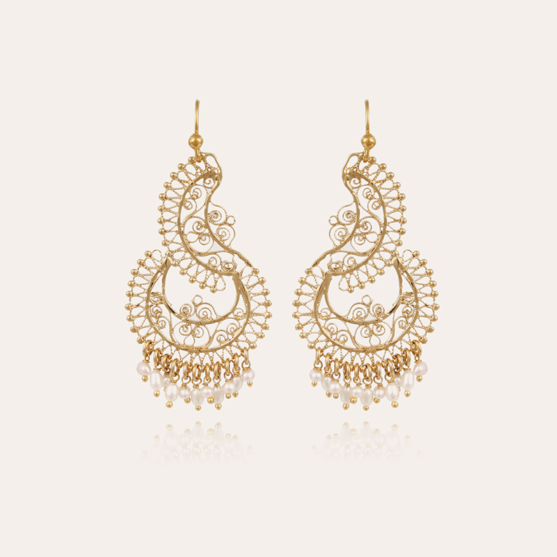 Yuca earrings gold Gold plated - Creations for Women Jewellery - Création Gas  Bijoux