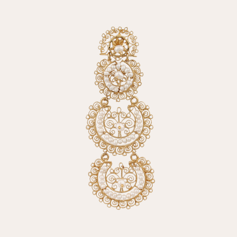 Boucles d'oreilles Yuca 3 rangs dorées Métal doré à l'or fin - Bijoux Femme  - Création Gas Bijoux