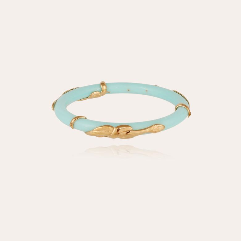 Bracelet Cobra jonc acétate doré - Bleu Métal doré à l'or fin - Bijoux  Créations femme - Création Gas Bijoux