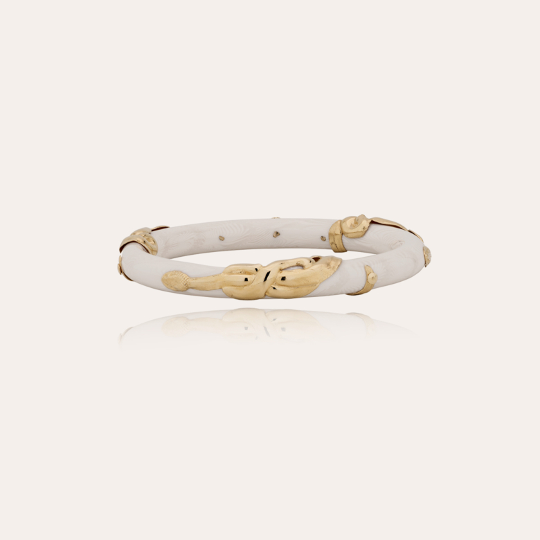 Bracelet Cobra jonc acétate doré - Ivoire Métal doré à l'or fin - Bijoux  Femme - Création Gas Bijoux