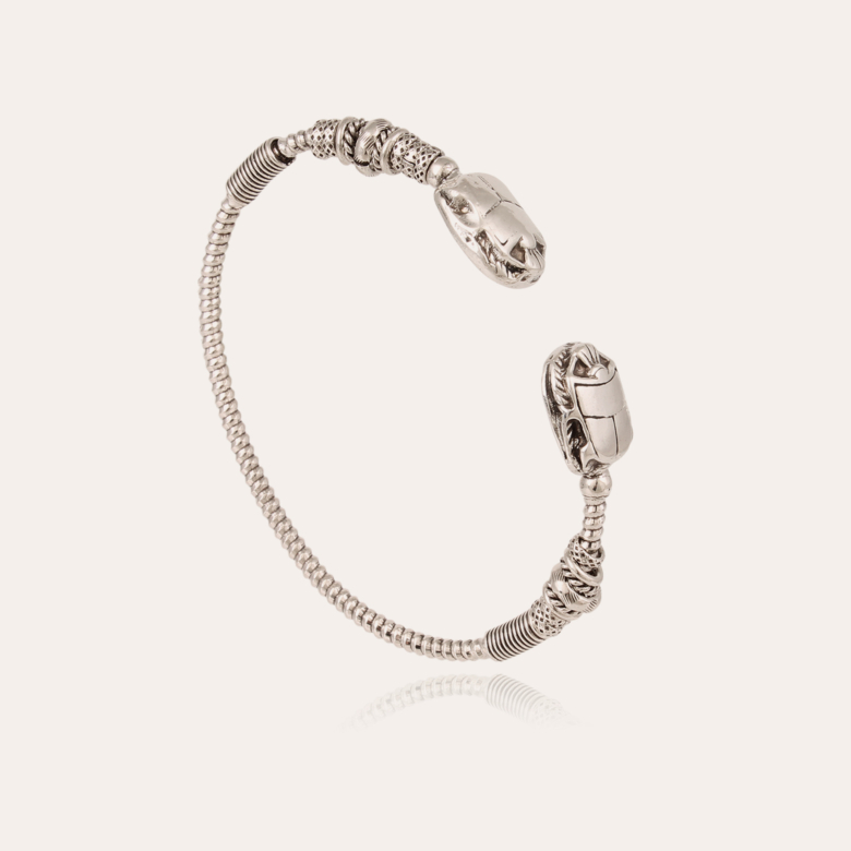 Duality large Scaramouche twist bracelet silver Brass covered with genuine  silver - Creations for Women Jewellery - Création Gas Bijoux