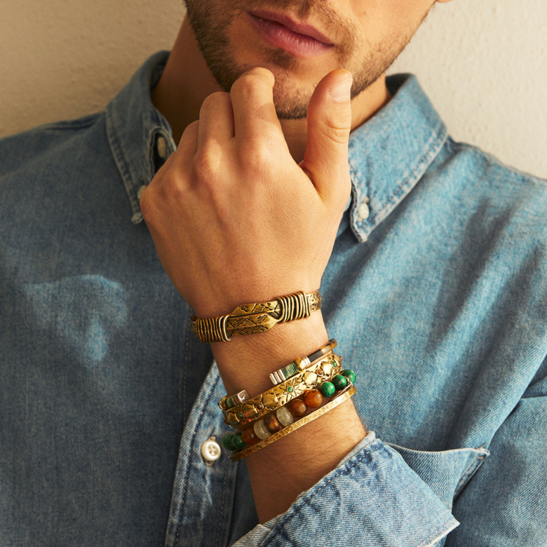 Eliot men bracelet gold Gold plated - Men Jewellery - Création Gas Bijoux