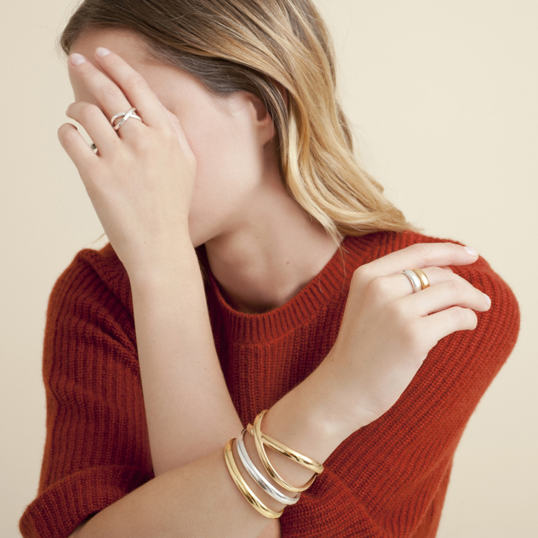 Jonc bracelet gold Gold plated - Creations for Women Jewellery - Création  Gas Bijoux