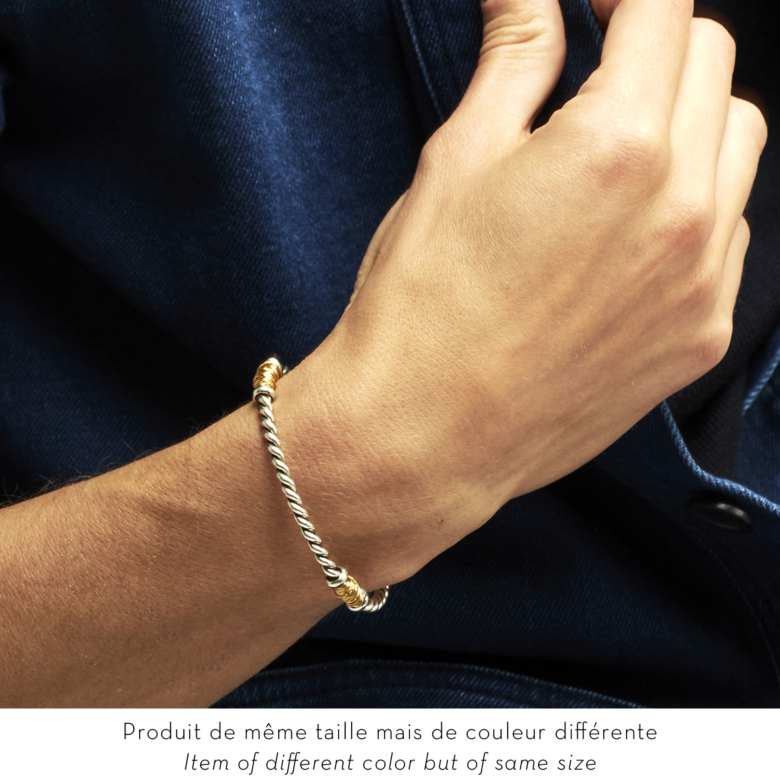 Bracelet Torsade homme bicolore Bicolore - Bijoux Créations Homme -  Création Gas Bijoux