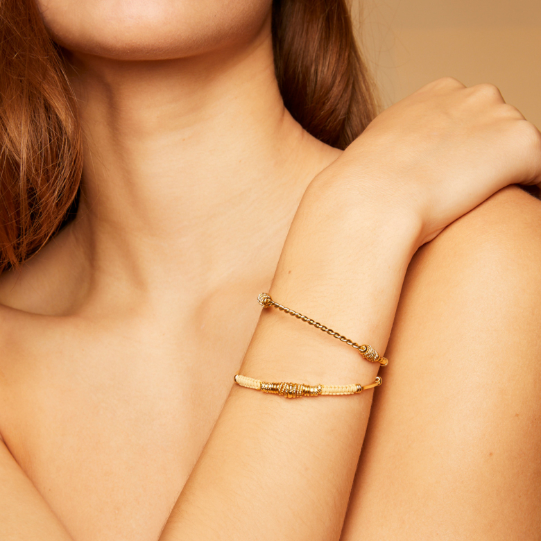Bracelet Jonc Torsade petit modèle doré Métal doré à l'or fin - Bijoux  Créations femme - Création Gas Bijoux