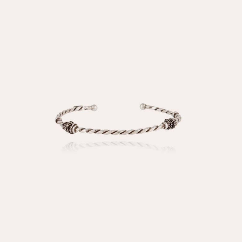 Jonc Torsade bracelet small size silver Brass covered with genuine silver -  Creations for Women Jewellery - Création Gas Bijoux